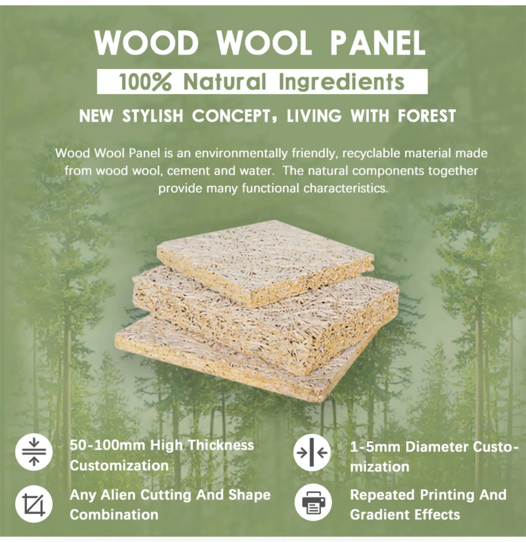 Eco-Friendly Wood Wool Acoustic Wall Panels Eco-Friendly Wood Wool Acoustic Wall Panels